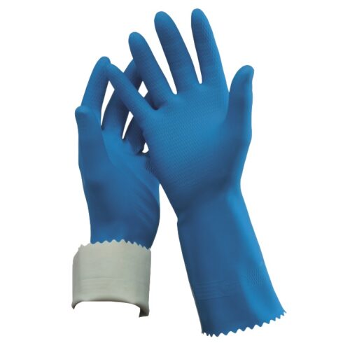 Flock Lined Rubber Gloves, Size 10