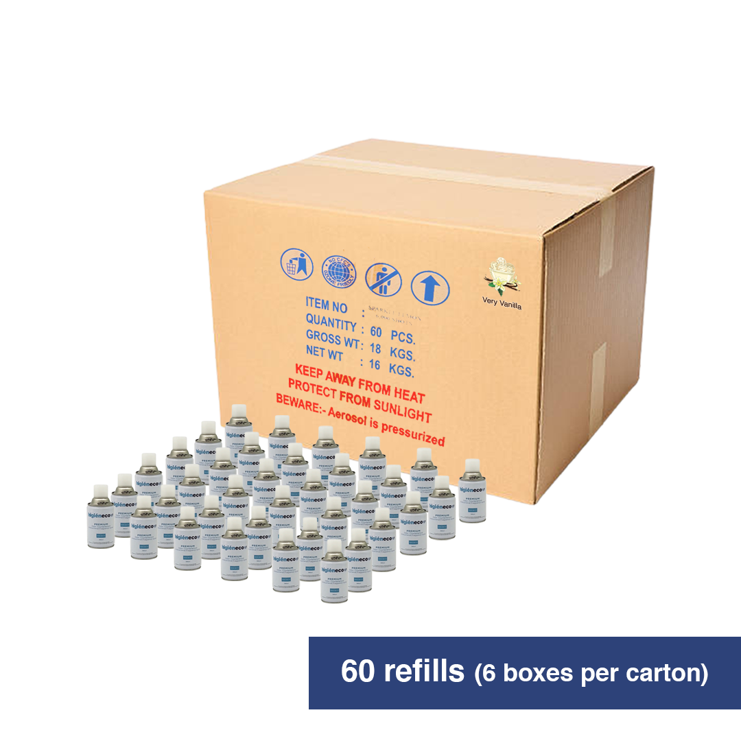 07738-Higieneco-Very-Vanilla-Automatic-Spray-Air-Freshener-Fragrance-Refill-Antibacterial-Aerosol-Can-Cap-300mL-60-Refills-Carton