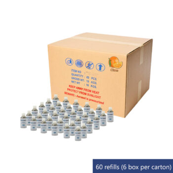 Higieneco Citrus Aerosol Air Freshener Automatic Fragrance Refill, Antibacterial, 300 mL 60 Refills (Carton)