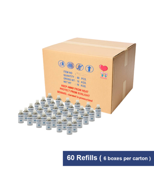 Higieneco Lovely Aerosol Air Freshener Automatic Fragrance Refill, Antibacterial, 300 mL 10 Refills (Box)