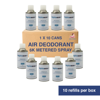 Higieneco Baby Powder Aerosol Air Freshener Automatic Fragrance Refill, Antibacterial, 300 mL 10 Refills (Box)